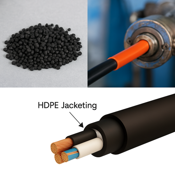 Black HDPE compound granules for cable jacketing