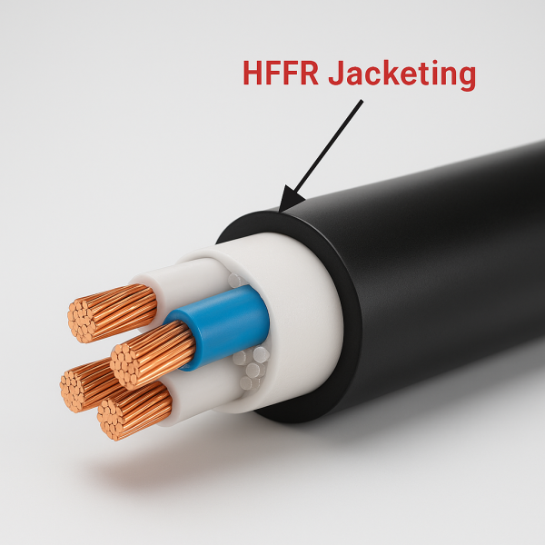 Halogen-free UV-resistant jacketing compound granules